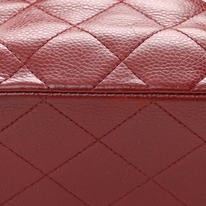 Chanel Caviar Quilted Jumbo Double Flap Dark Red 14 of 14