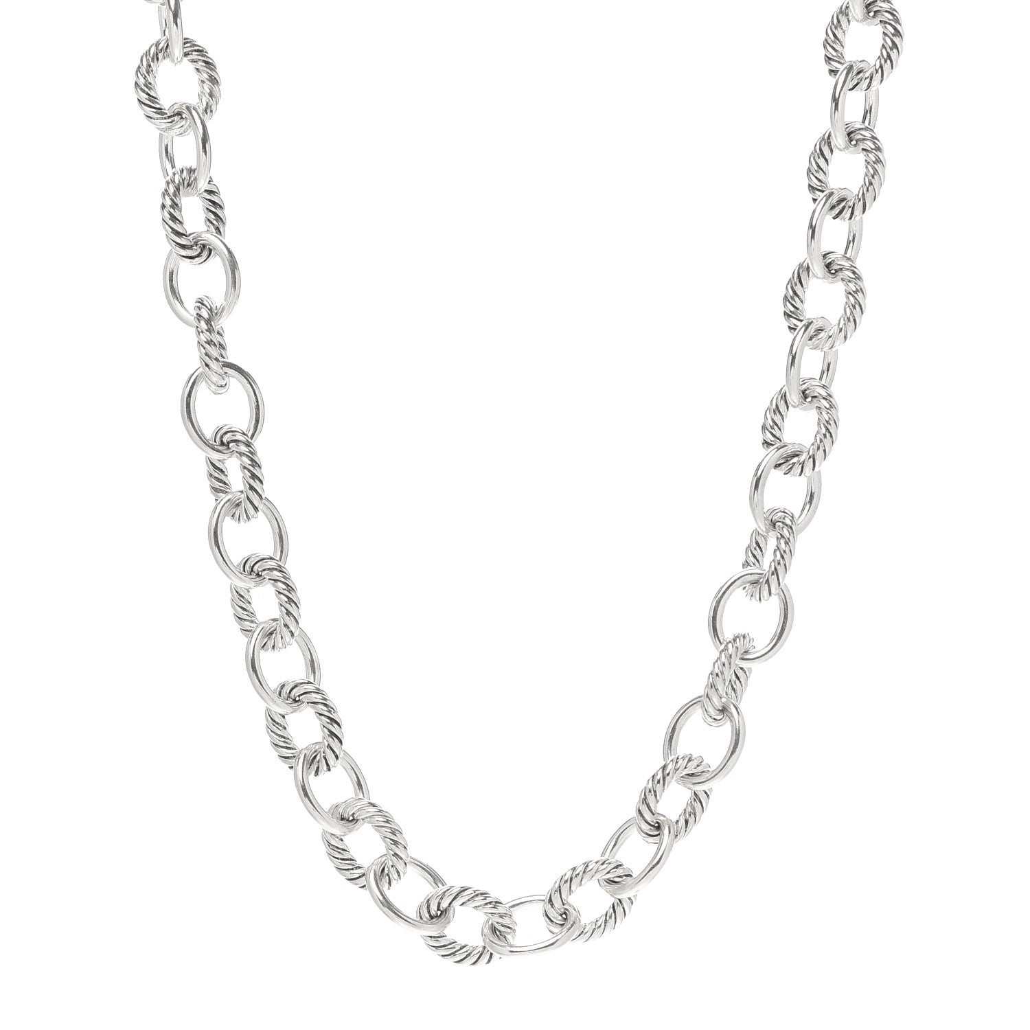 David Yurman Sterling Silver 10mm Medium Oval Link Necklace 1 of 6