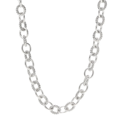 David Yurman Sterling Silver 10mm Medium Oval Link Necklace 1 of 6