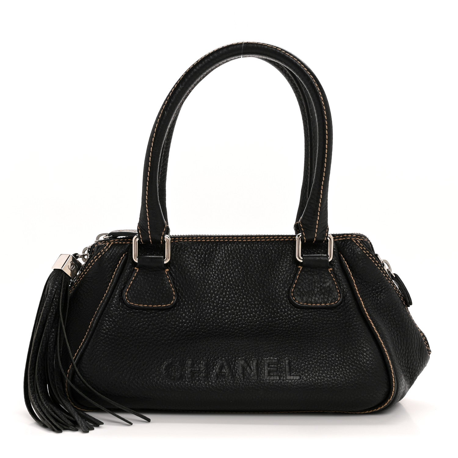 Chanel Calfskin Small Tassel Bowler  Black 1 of 15