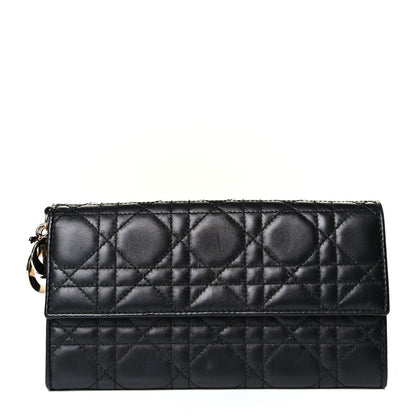 Christian Dior Lambskin Cannage Lady Dior Charm Wallet Black 1 of 8