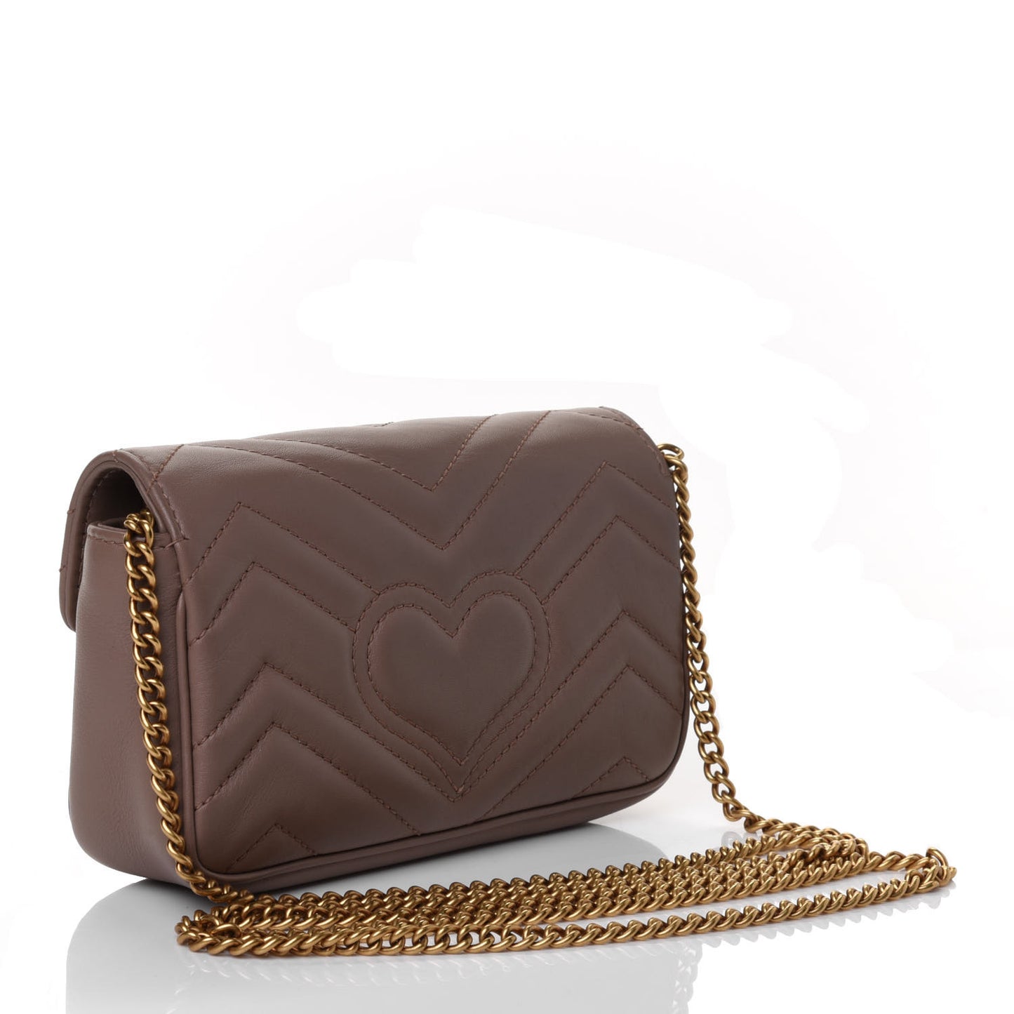 Calfskin Matelasse Super Mini GG Marmont Shoulder Bag Porcelain Rose