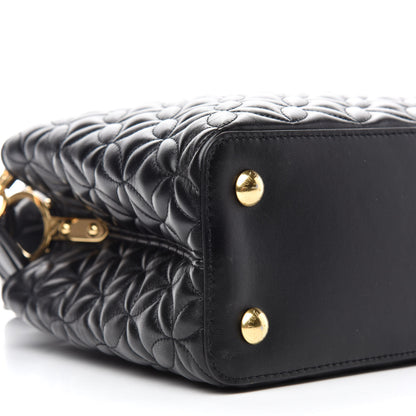 Louis Vuitton Lambskin Quilted Flower Capucines PM Black 8 of 11
