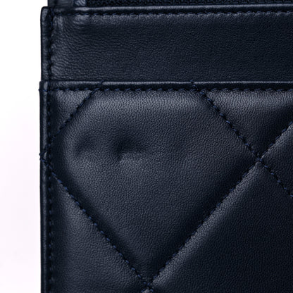 Chanel Lambskin Quilted Trendy CC Wallet On Chain WOC Navy 12 of 14