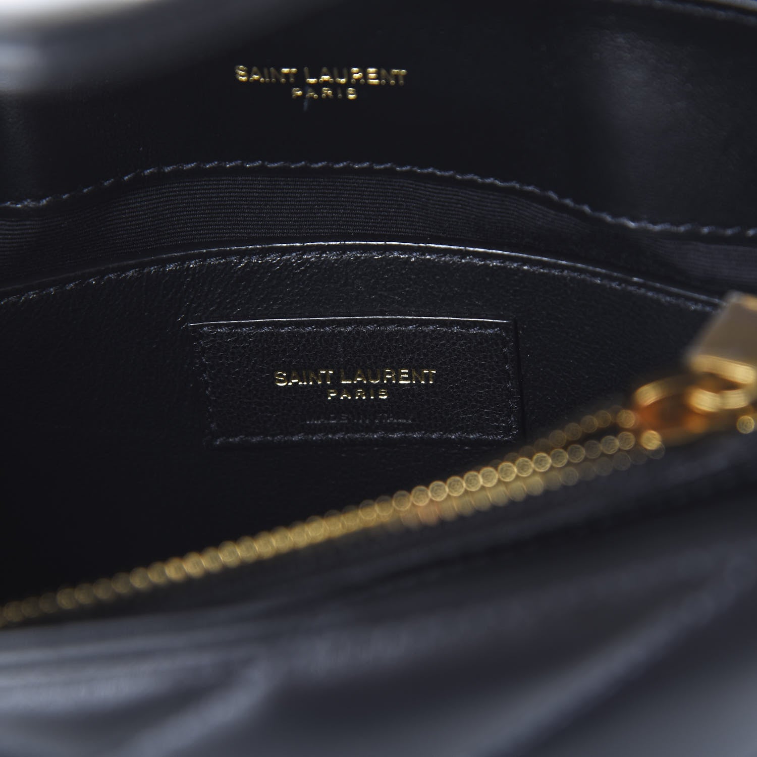 Saint Laurent Calfskin Y Quilted Monogram Small Loulou Chain Satchel Black 7 of 8