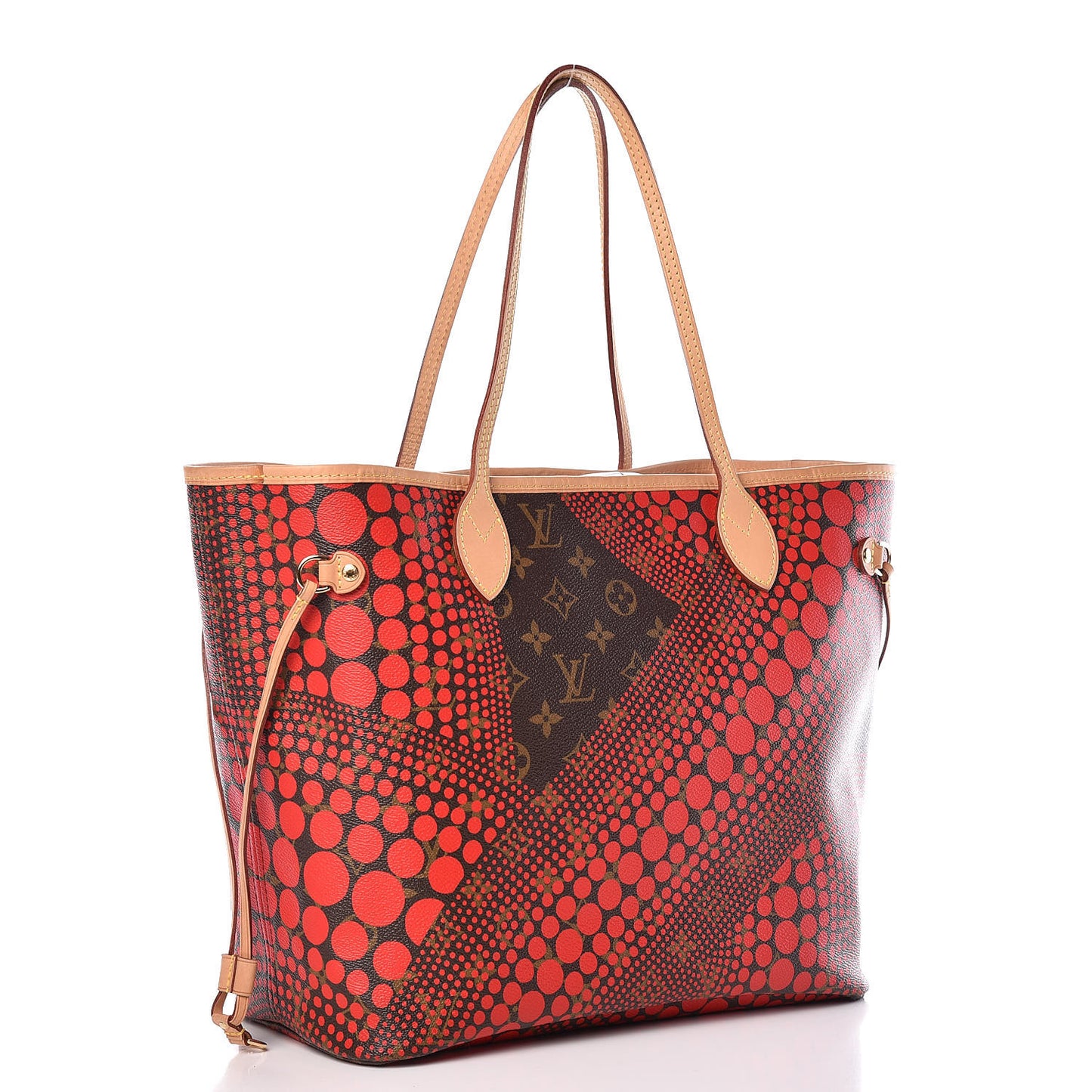 Monogram Kusama Waves Neverfull MM Red