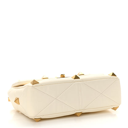 Valentino Garavani Nappa Large Roman Stud Shoulder Bag Ivory 4 of 9