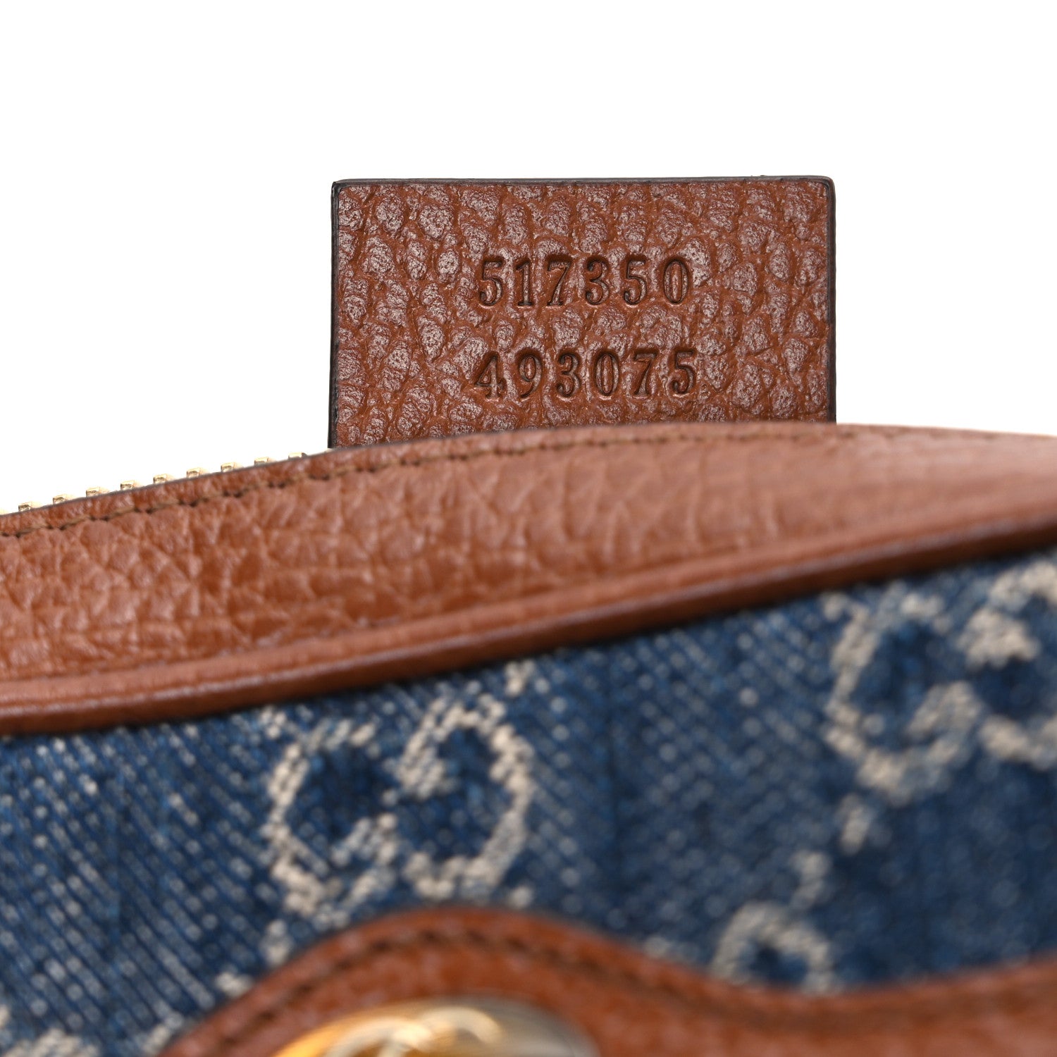 Gucci New Denim GG Monogram Dollar Calfskin Mini Ophidia Shoulder Bag Blue Tea Cuir Epilog 7 of 10