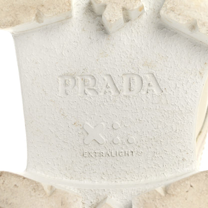 Prada Spazzolato Rois Re-Nylon Metal Triangle Logo Monolith Pouch Pocket 55mm Boots 36 White 8 of 16