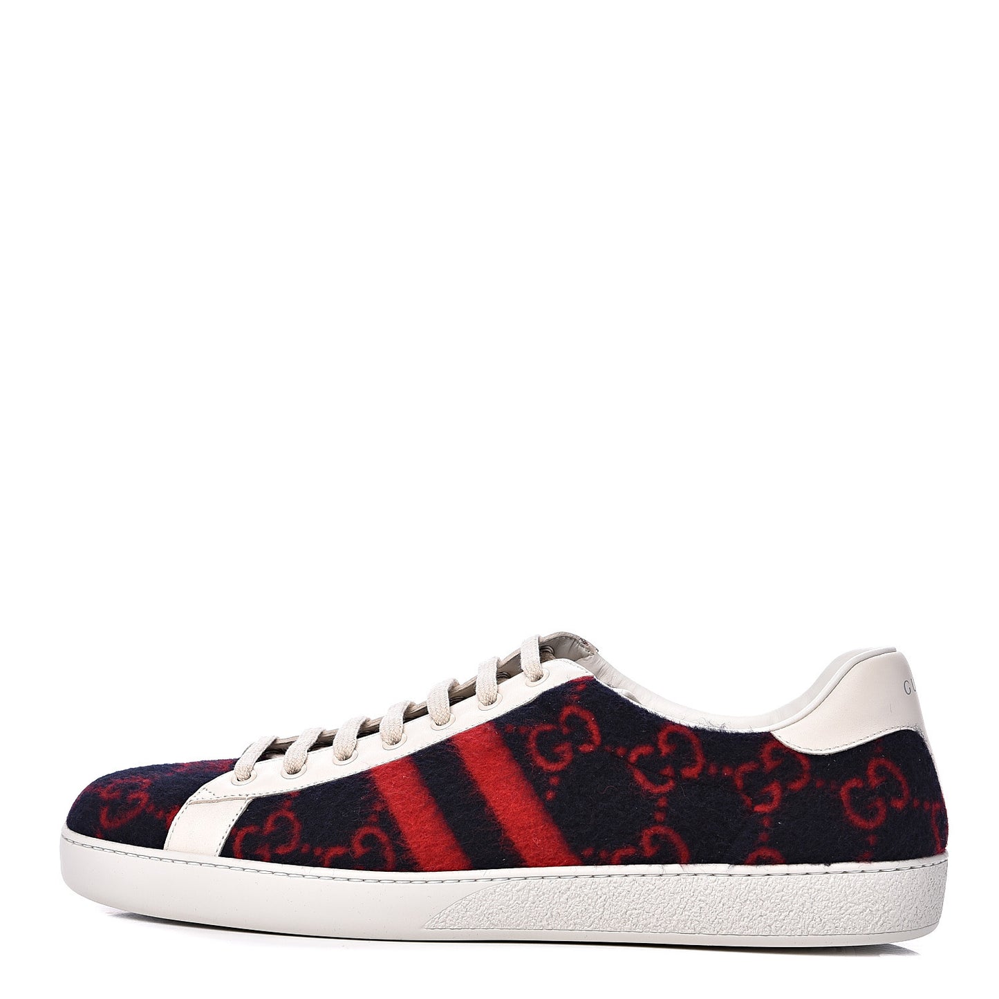Covered Wool Big GG Monogram Mens Sneaker 13 Blue