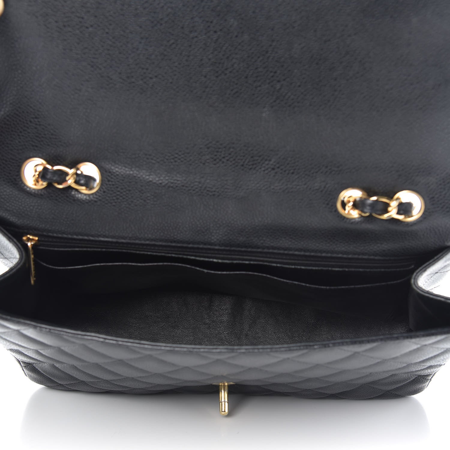 Chanel Caviar Quilted Jumbo Single Flap Black 5 of 15