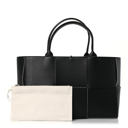 Bottega Veneta Nappa Maxi Intrecciato Arco Tote Black White 3 of 13