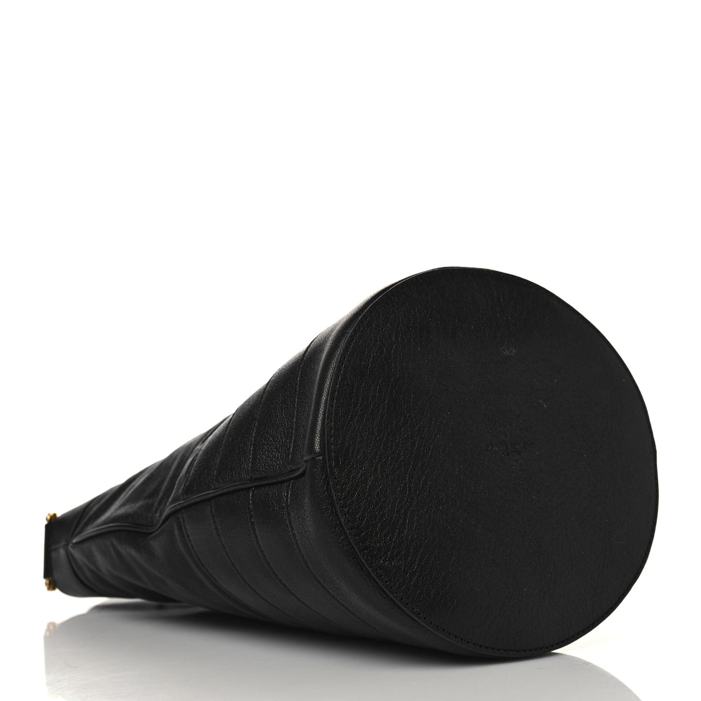 Lambskin Seau Fermoir Bucket Bag Black