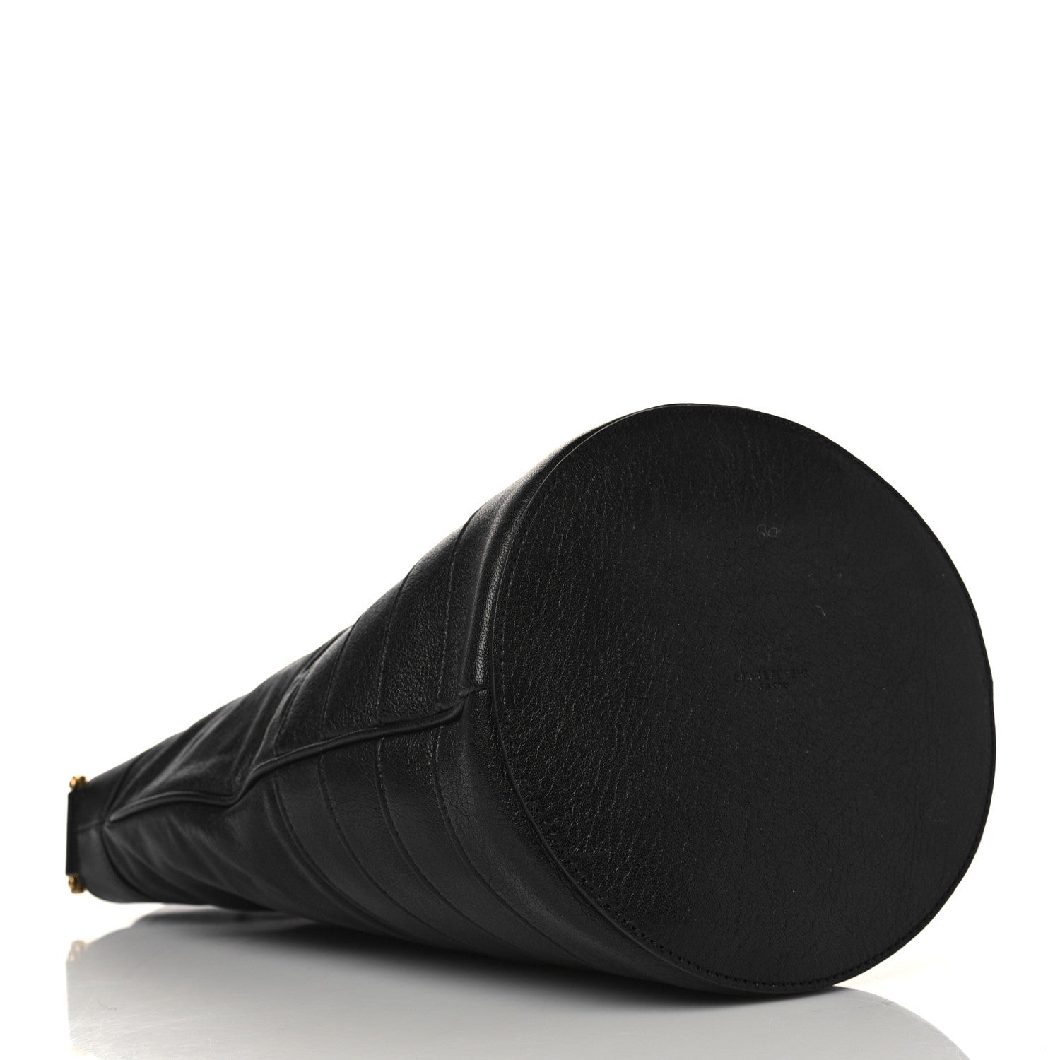 Saint Laurent Lambskin Seau Fermoir Bucket Bag Black 3 of 7