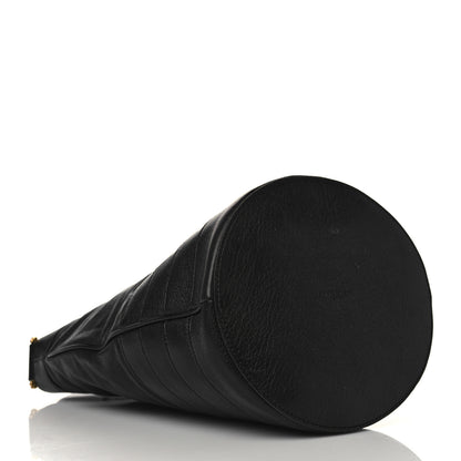Saint Laurent Lambskin Seau Fermoir Bucket Bag Black 3 of 7