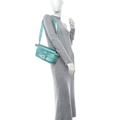 Fendi X TIFFANY Satin Nappa Silver Baguette Blue Tiffany Silver 2 of 9