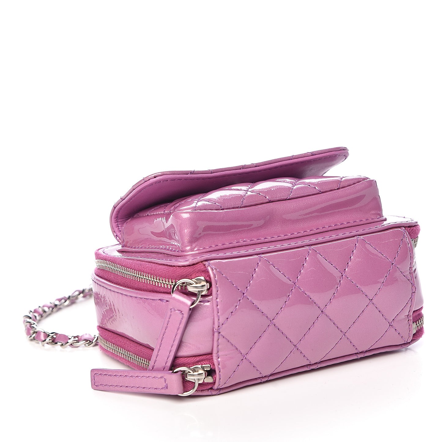 Patent Quilted Small Pocket Box Camera Case Purple