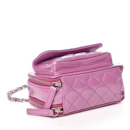 Chanel Patent Quilted Small Pocket Box Camera Case Purple 4 of 13