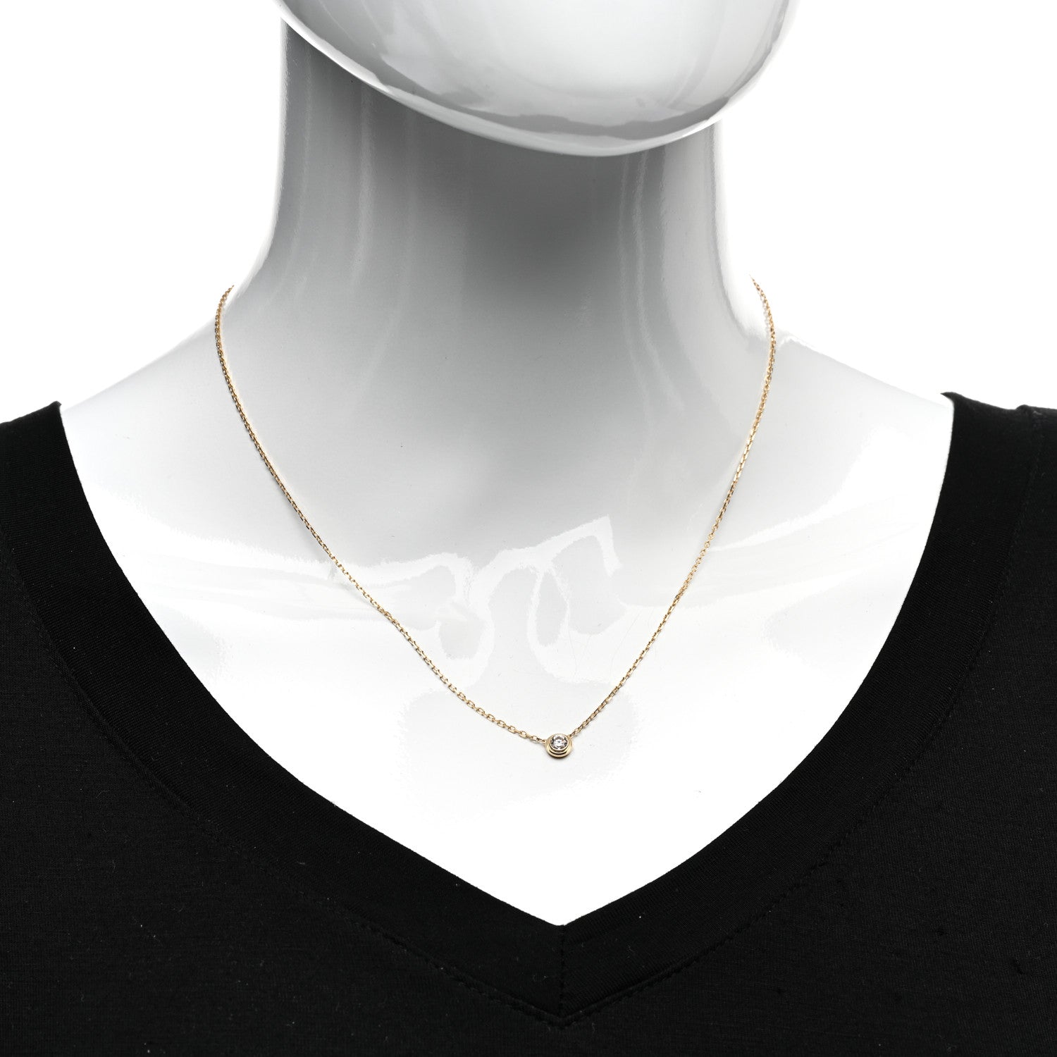 Cartier 18K Yellow Gold Diamond LM D'Amour Pendant Necklace 2 of 6