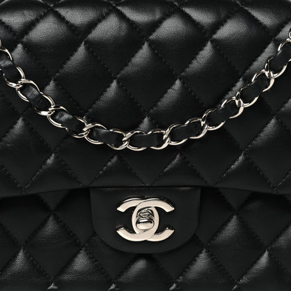 Chanel Lambskin Quilted Medium Double Flap Black 8 of 10