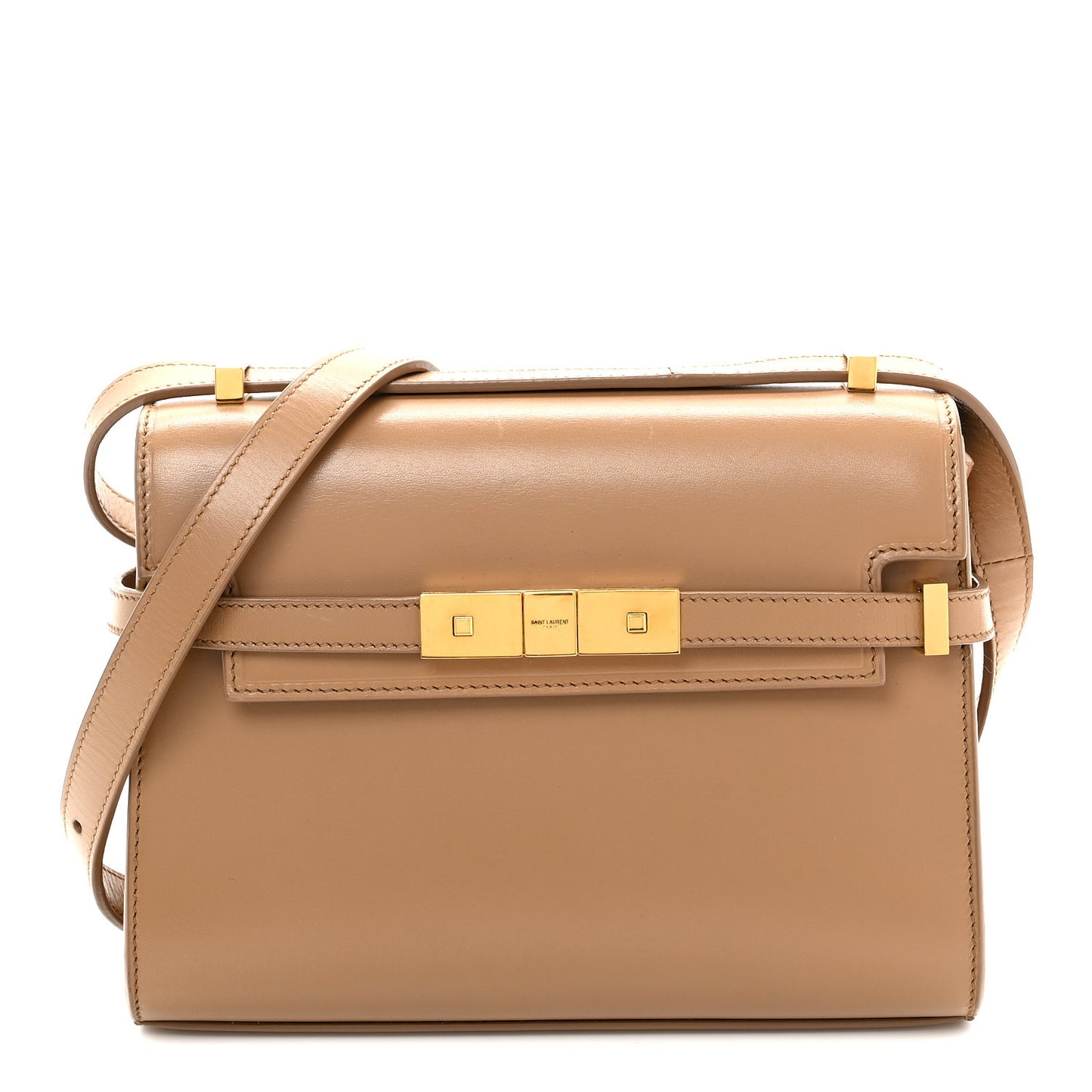 Smooth Calfskin Mini Manhattan Shoulder Bag  Natural Tan