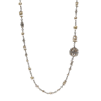 Chanel Pearl CC Long Necklace Gold 1 of 6