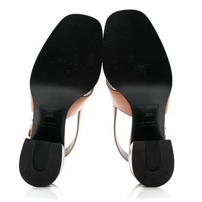 Hermes Calfskin Elbe 60 Sandals 36.5 Marron Glaise 6 of 10
