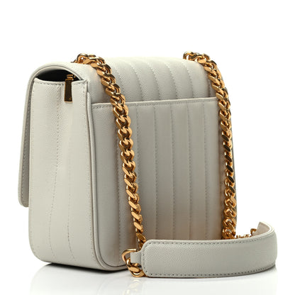 Saint Laurent Grain De Poudre Matelasse Monogram Medium Vicky Chain Bag Crema Soft 2 of 10