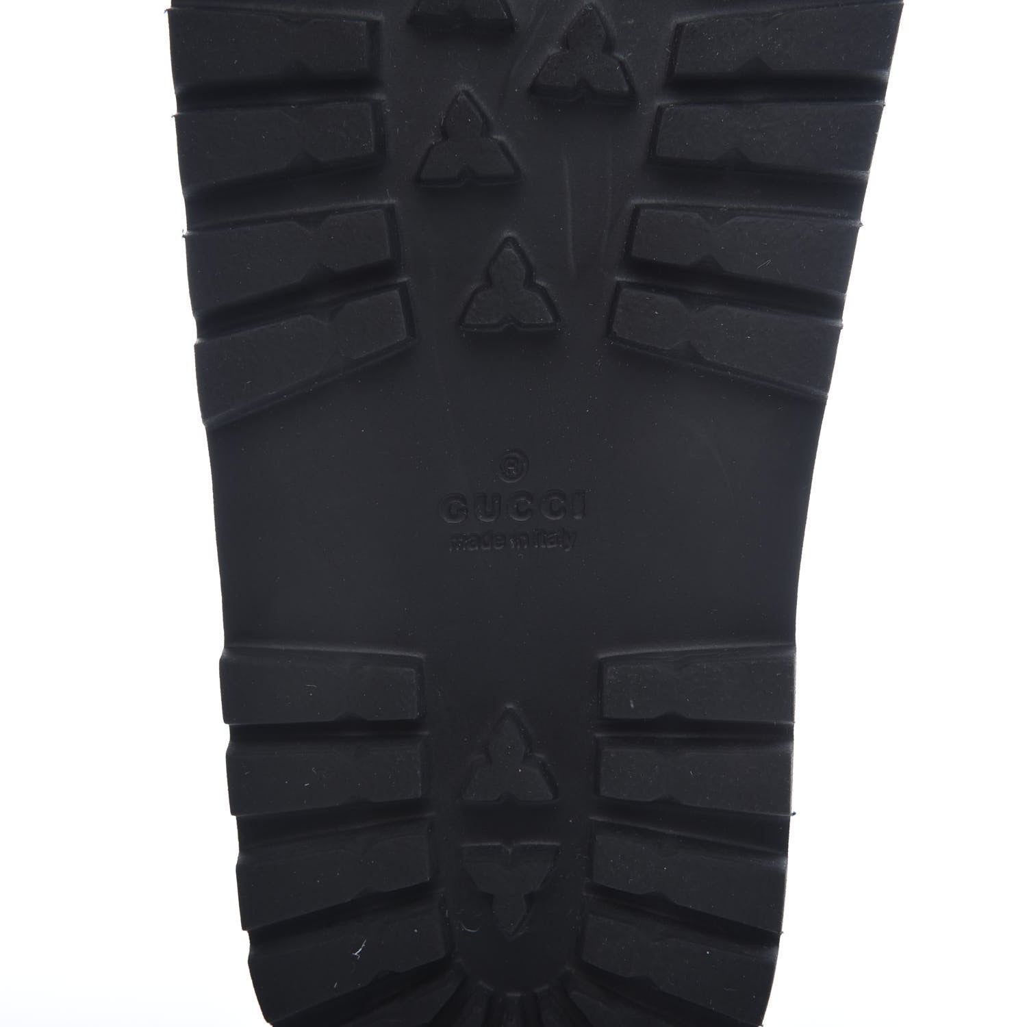 Gucci Rubber Web Mens Lug Sole Slide Sandals 8 Black Green Red 8 of 9