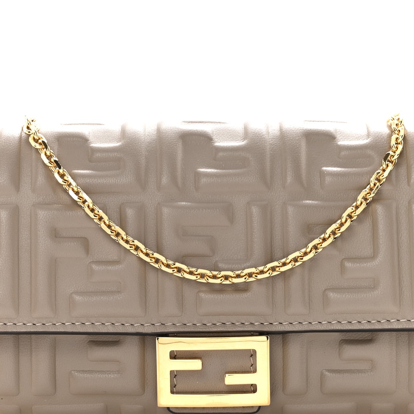 Nappa Matisse FF Embossed Continental Wallet On Chain Tortora
