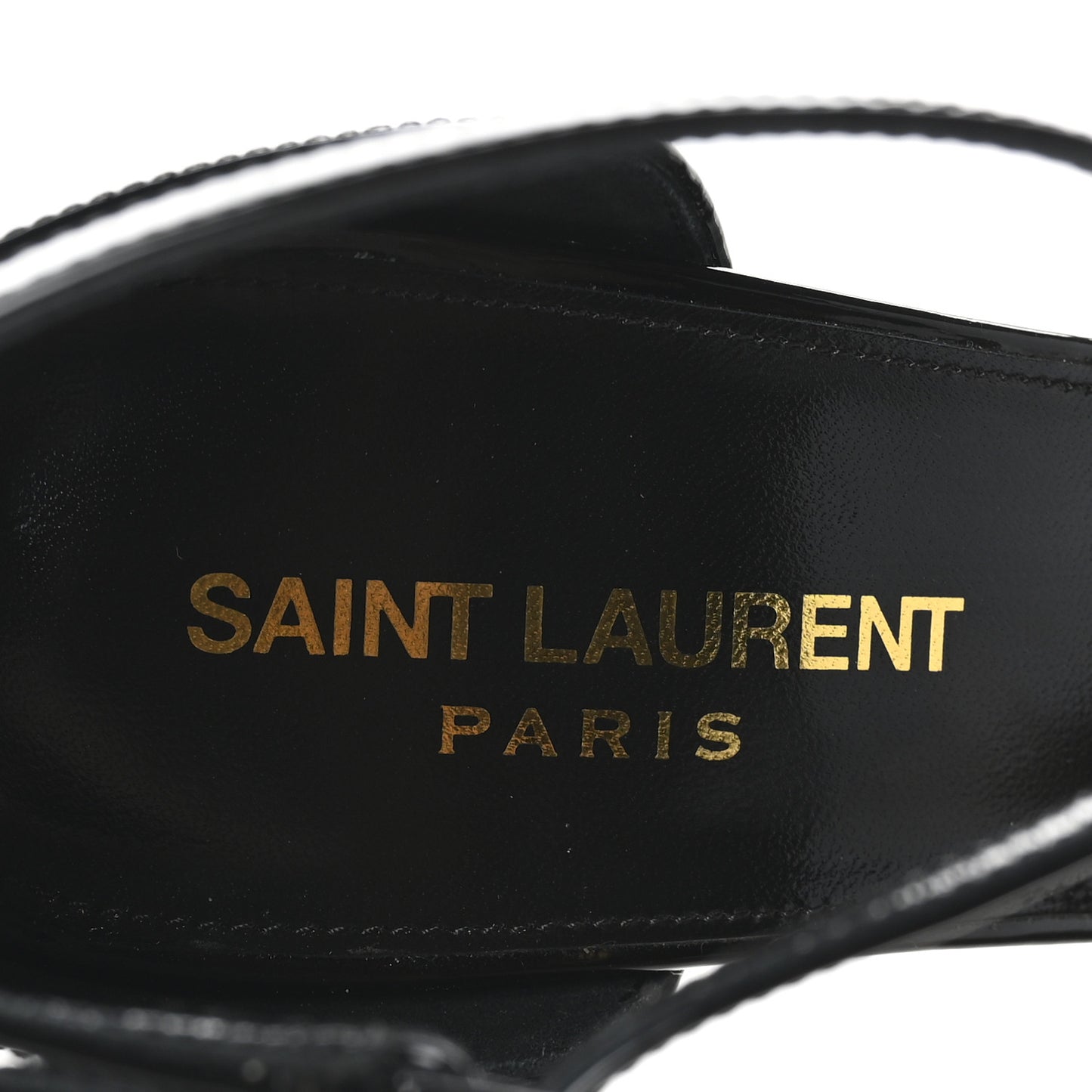 Patent Calfskin Opyum 110 Sandals 37 Black Gold