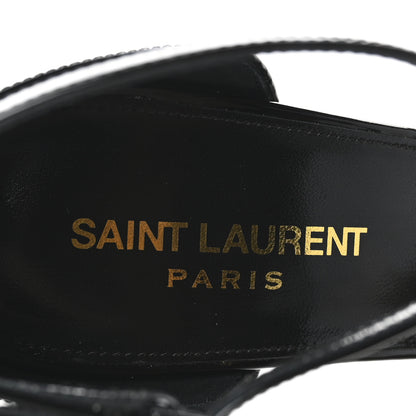 Saint Laurent Patent Calfskin Opyum 110 Sandals 37 Black Gold 8 of 9