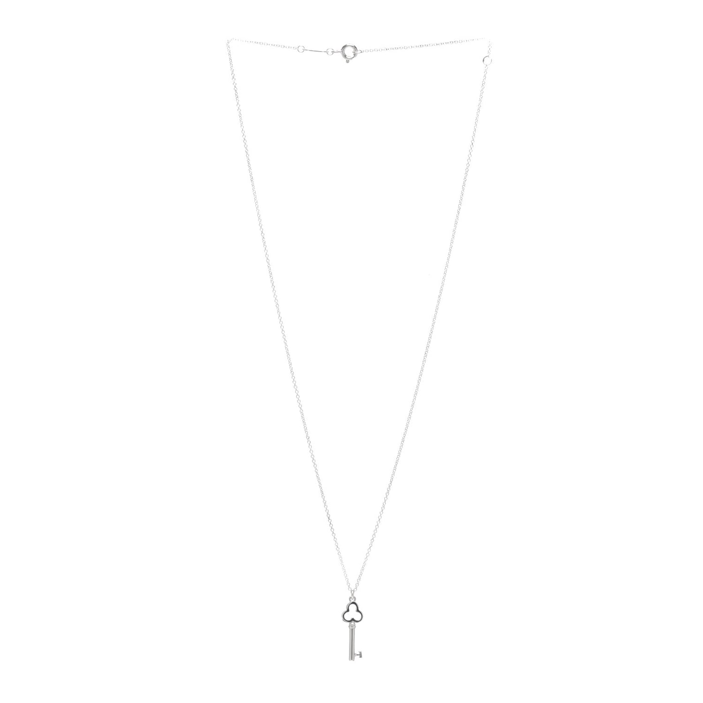 Sterling Silver Trefoil Key Pendant Necklace