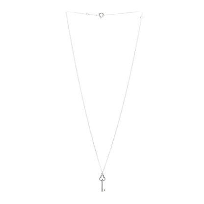 Tiffany Sterling Silver Trefoil Key Pendant Necklace 3 of 4