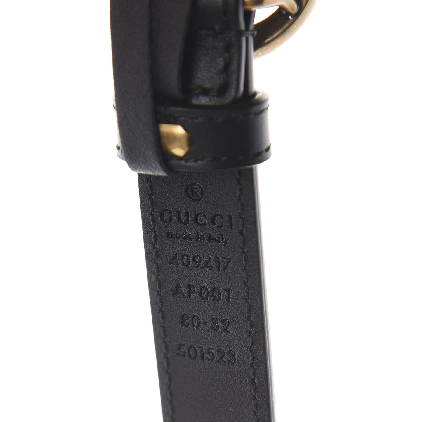 Calfskin Double G 20mm Belt 80 32 Black