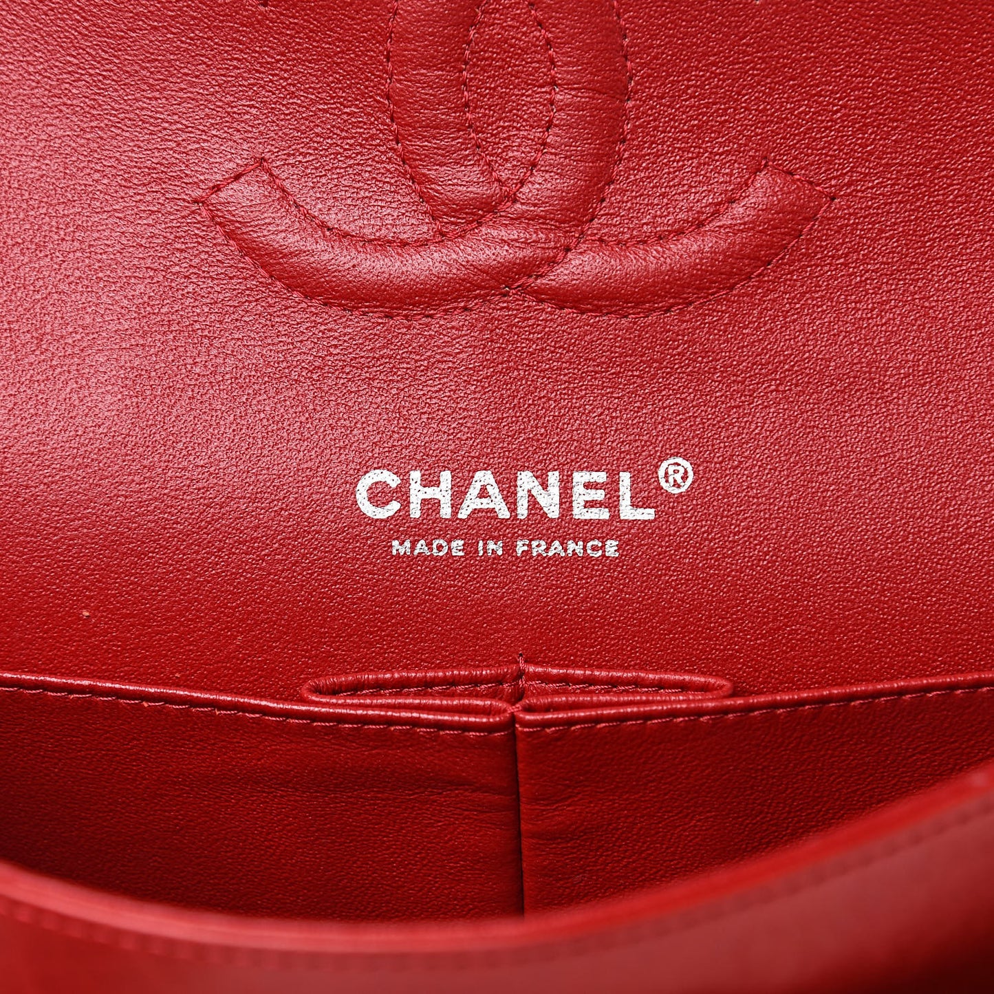 Lambskin Quilted Medium Double Flap Red