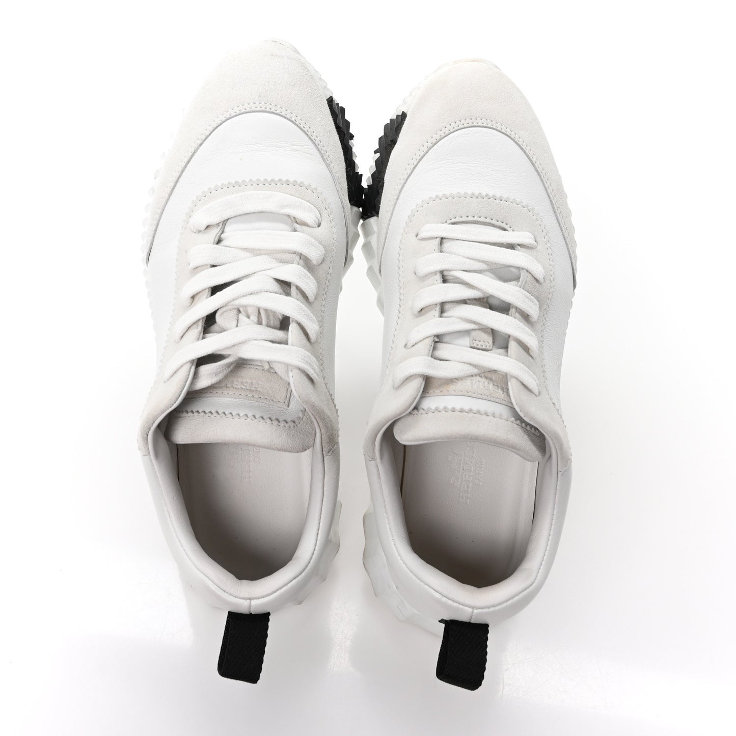 Calfskin Suede Goatskin Bouncing Sneakers 36 White