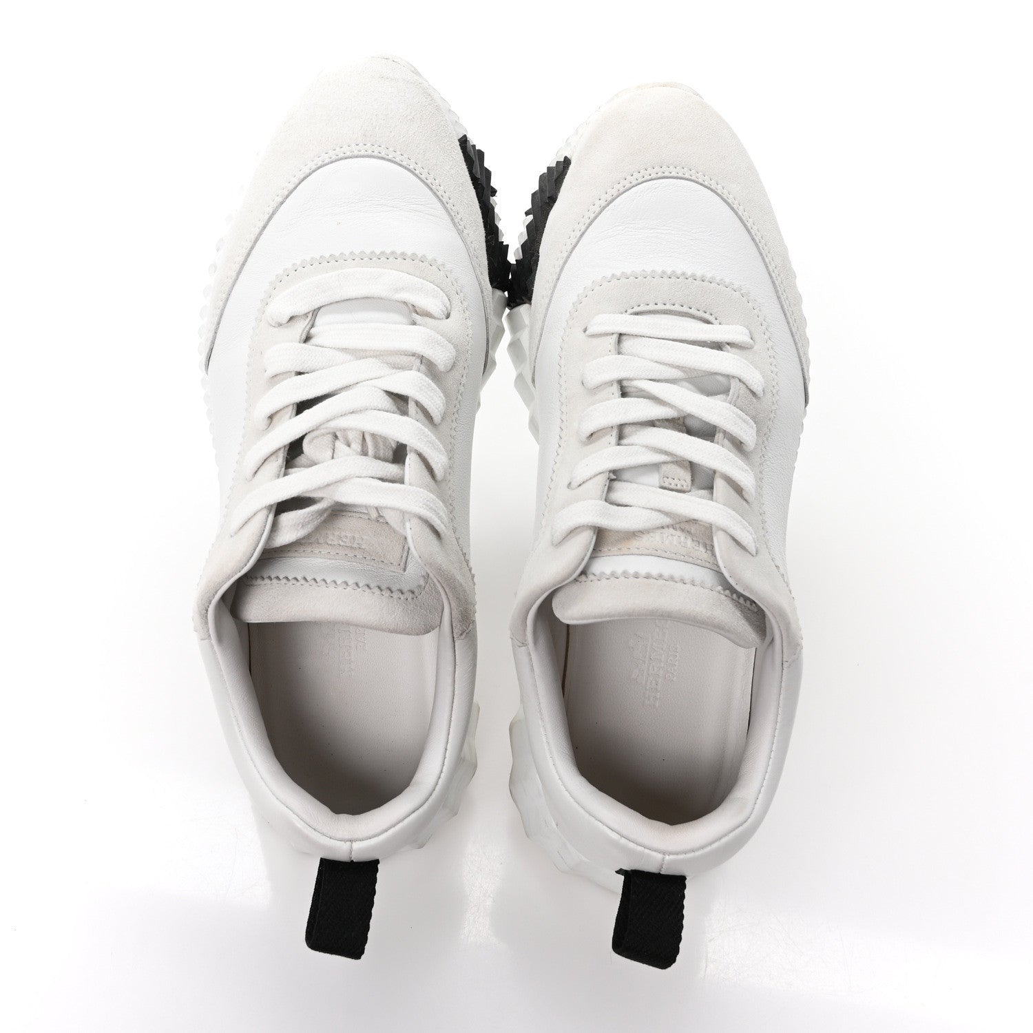 Hermes Calfskin Suede Goatskin Bouncing Sneakers 36 White 2 of 9