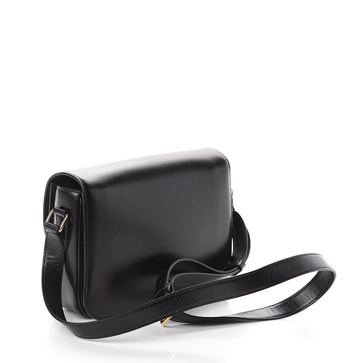 Celine Shiny Calfskin Medium Triomphe Black 2 of 8