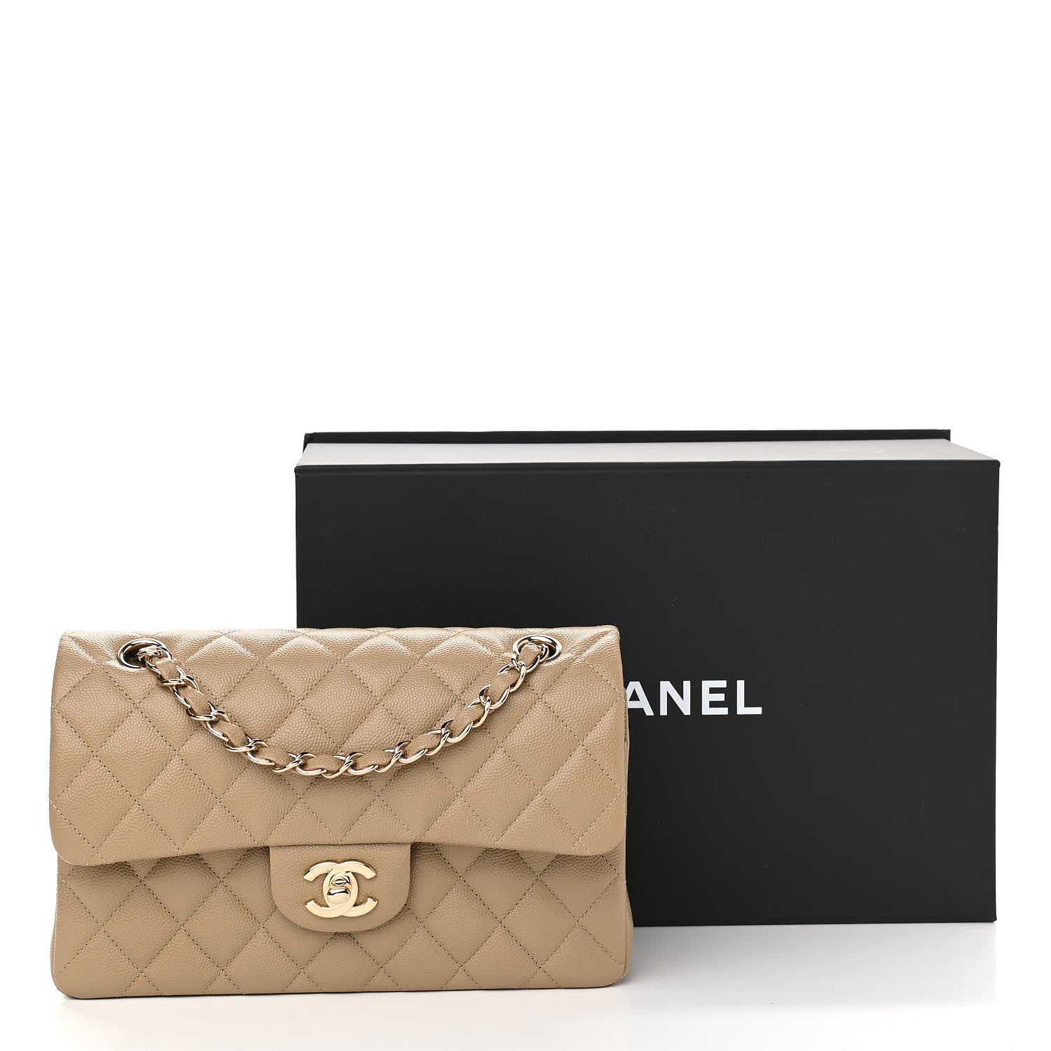 Chanel Caviar Quilted Small Double Flap Dark Beige 11 of 11