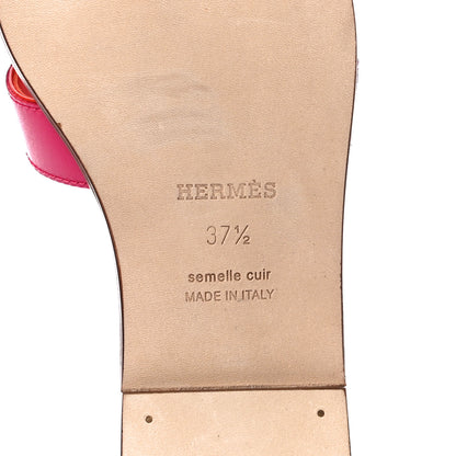 Hermes Calfskin Oran Sandals 37.5 Rose Flash Orange H 7 of 11