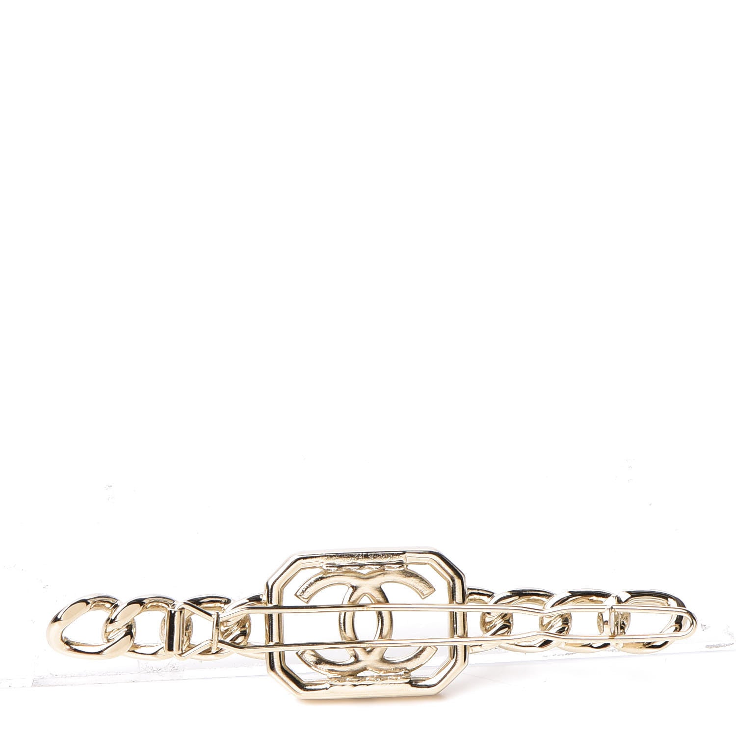 Chanel Crystal Chain CC Vendome Hair Clip Barrette Gold 3 of 5