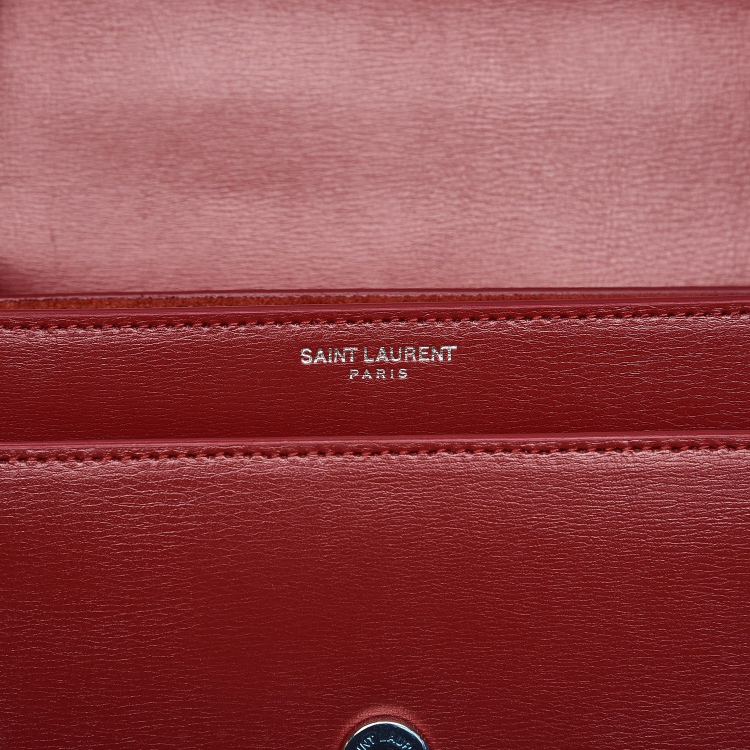 Saint Laurent Grained Calfskin Medium Monogram Sunset Lipstick Red 6 of 7