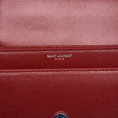 Saint Laurent Grained Calfskin Medium Monogram Sunset Lipstick Red 6 of 7