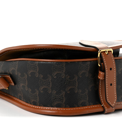 Celine Triomphe Canvas Medium Folco Bag Tan 8 of 10