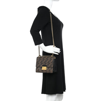 Fendi Vitello Liberty Bi-Color FF 1974 Embossed Small Kan U Shoulder Bag Maya Black 2 of 21
