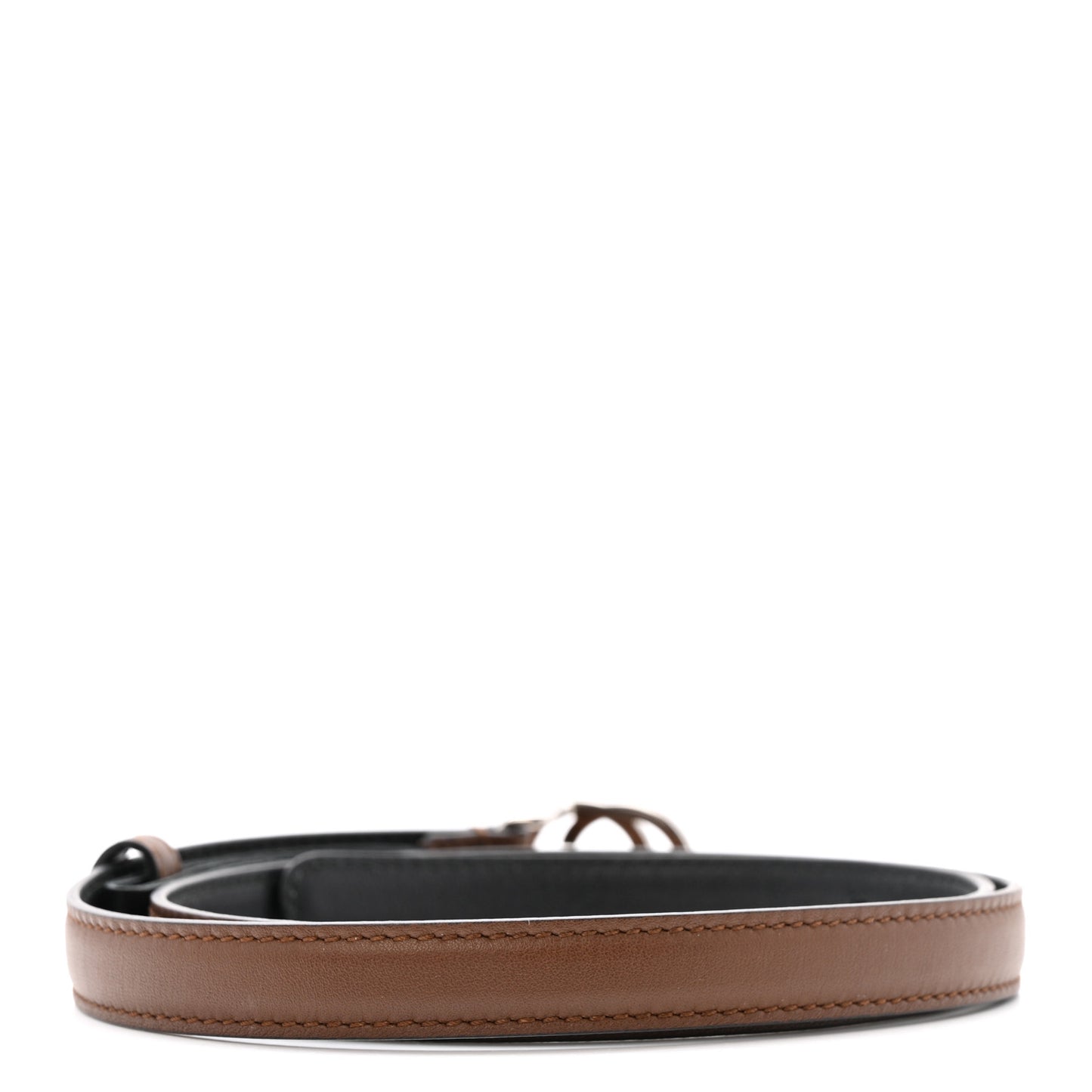 Moon Calfskin Nickel Interlocking G 20mm Belt 70 28 Brown