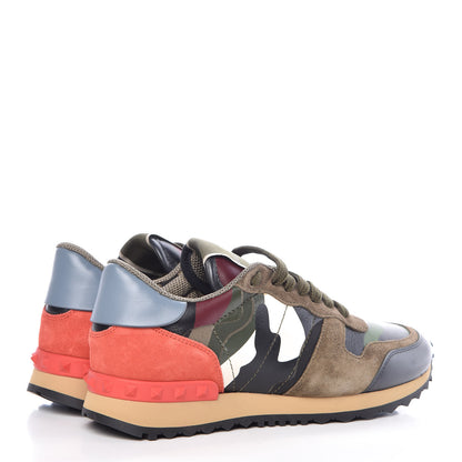 Valentino Garavani Nappa Suede Camouflage Womens Rockrunner Sneakers 37.5 Multicolor 4 of 8