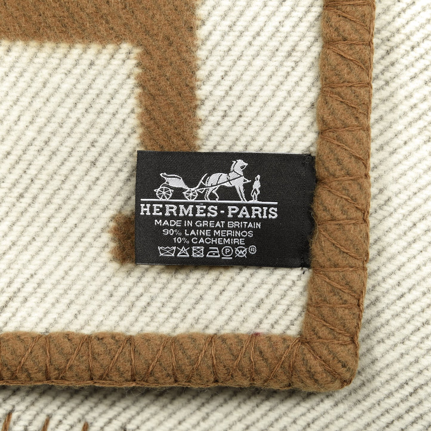 Wool Cashmere Avalon Blanket Ecru Camel