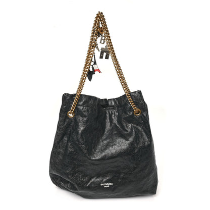 Balenciaga Crushed Calfskin Souvenir Charms Medium Tote Black 1 of 8
